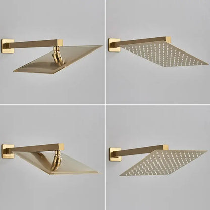 Colonne de douche dorée murale