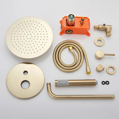 Colonne de douche dorée ronde