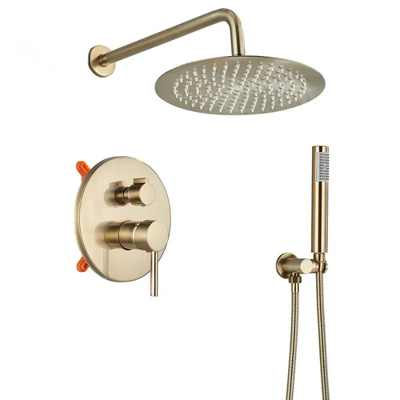 Colonne de douche dorée ronde