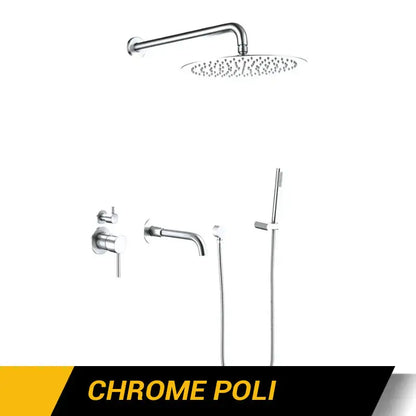 Colonne de douche encastrable brossette - Chrome / 20 cm