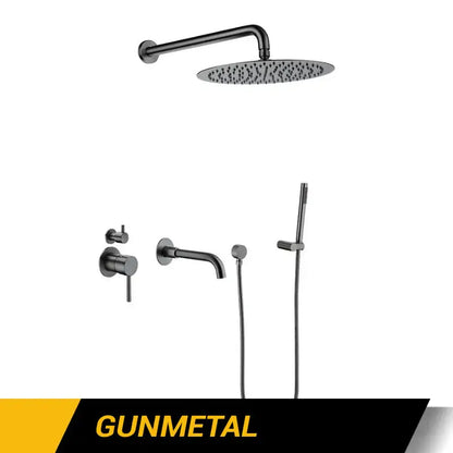 Colonne de douche encastrable brossette - Gunmetal / 20 cm