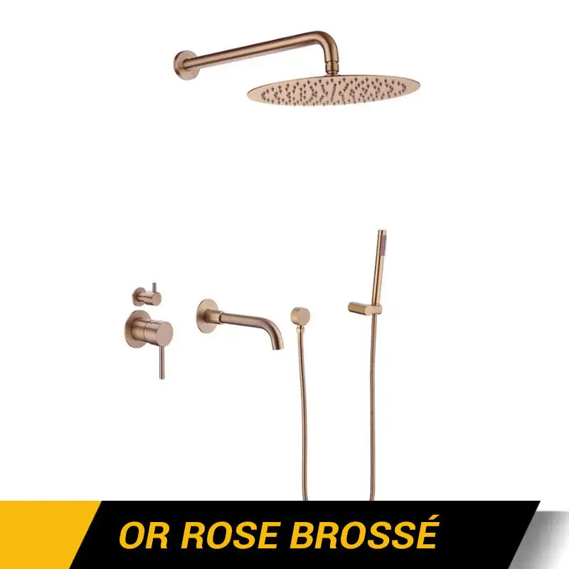 Colonne de douche encastrable brossette - Or rose / 20 cm