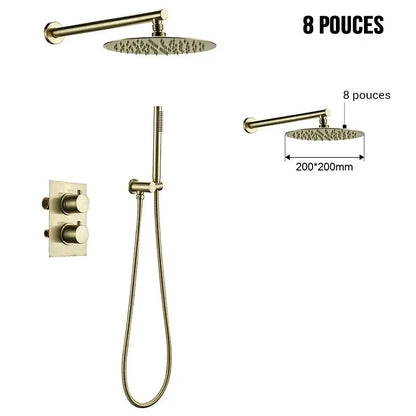 Colonne de douche encastrable avec douchette thermostatique