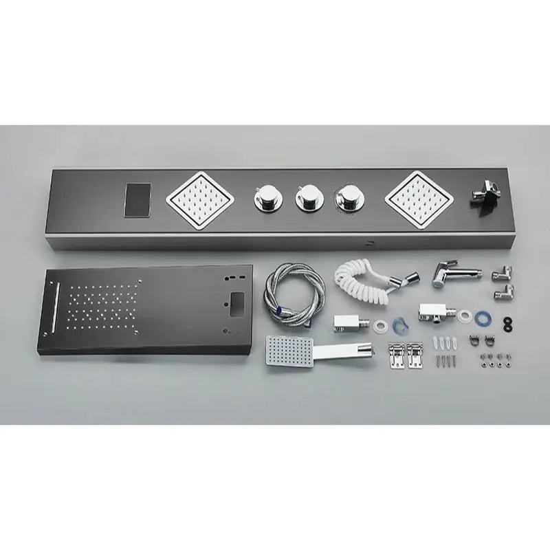 Colonne de douche hydromassante à LED - Noir