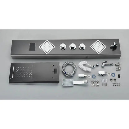 Colonne de douche hydromassante à LED - Noir