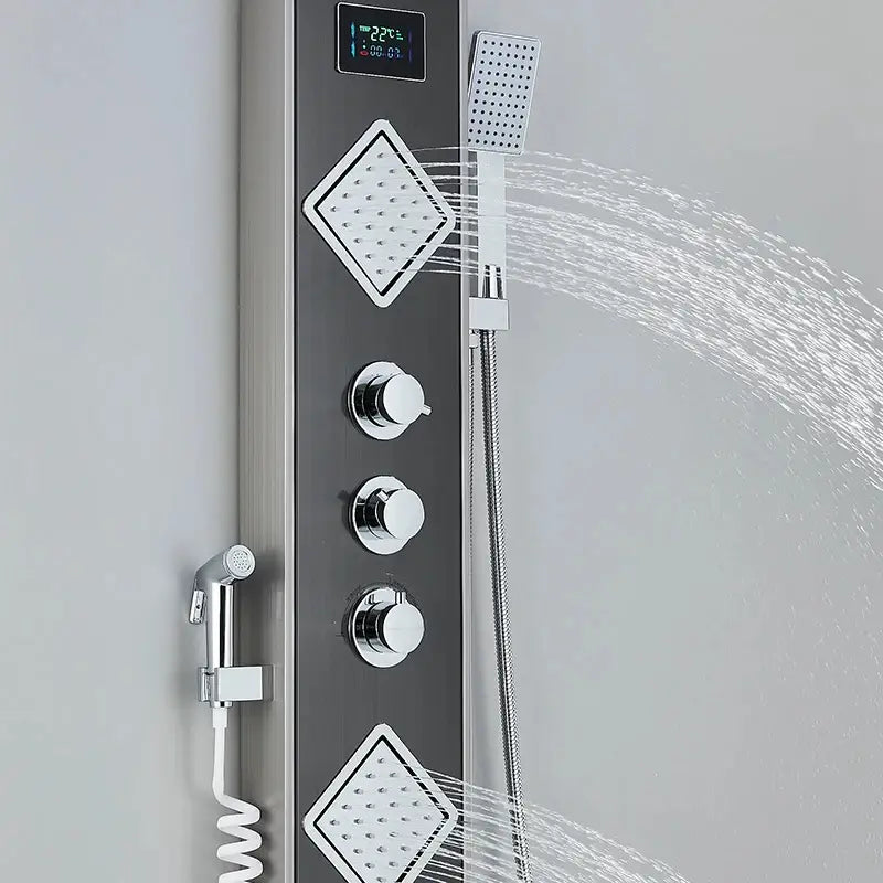 Colonne de douche hydromassante à LED - Noir