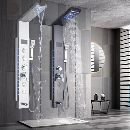 Colonne de douche hydromassante blanche