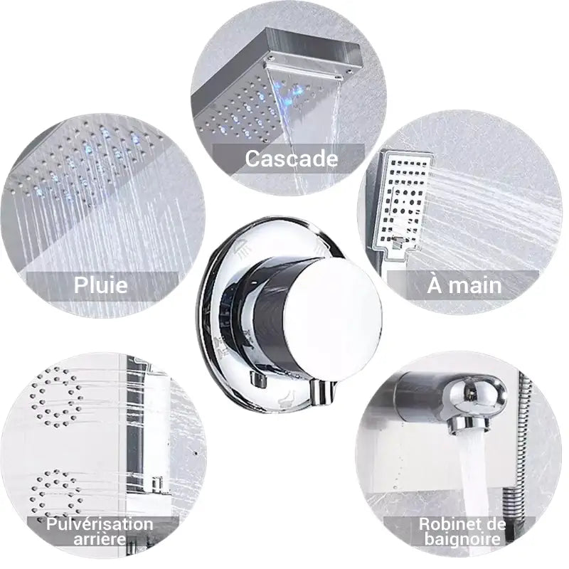 Colonne de douche hydromassante blanche