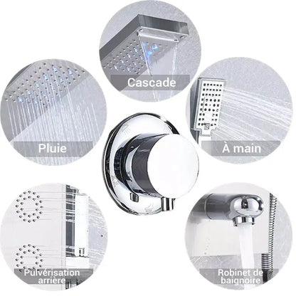 Colonne de douche hydromassante blanche