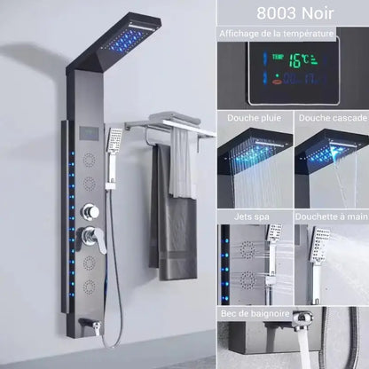 Colonne de douche hydromassante blanche