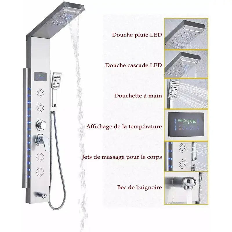 Colonne de douche hydromassante blanche