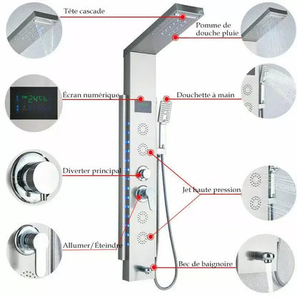 Colonne de douche hydromassante blanche