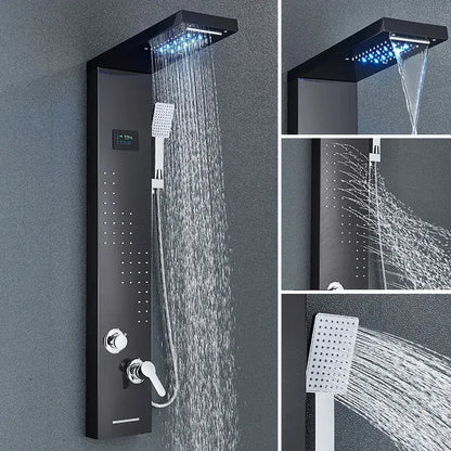 Colonne de douche hydromassante avec LED - Noir