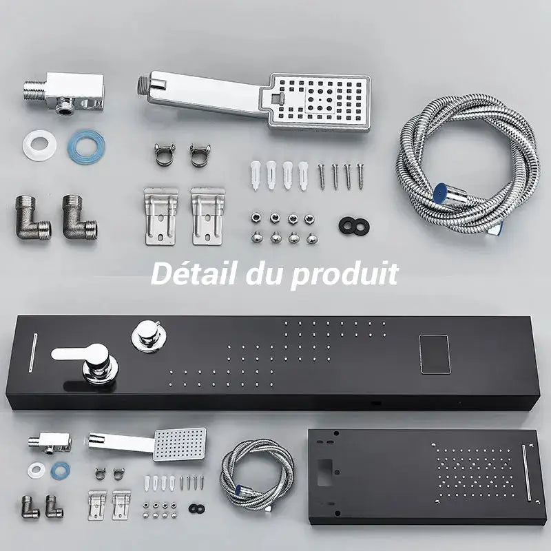 Colonne de douche hydromassante avec LED - Noir