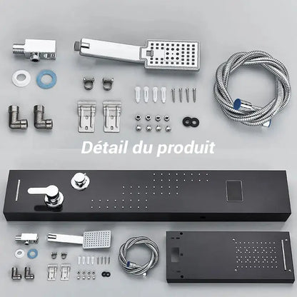Colonne de douche hydromassante avec LED - Noir