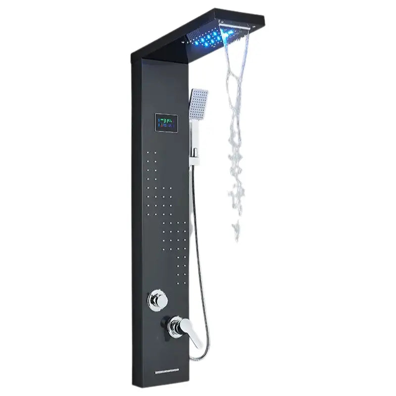 Colonne de douche hydromassante avec LED - Noir