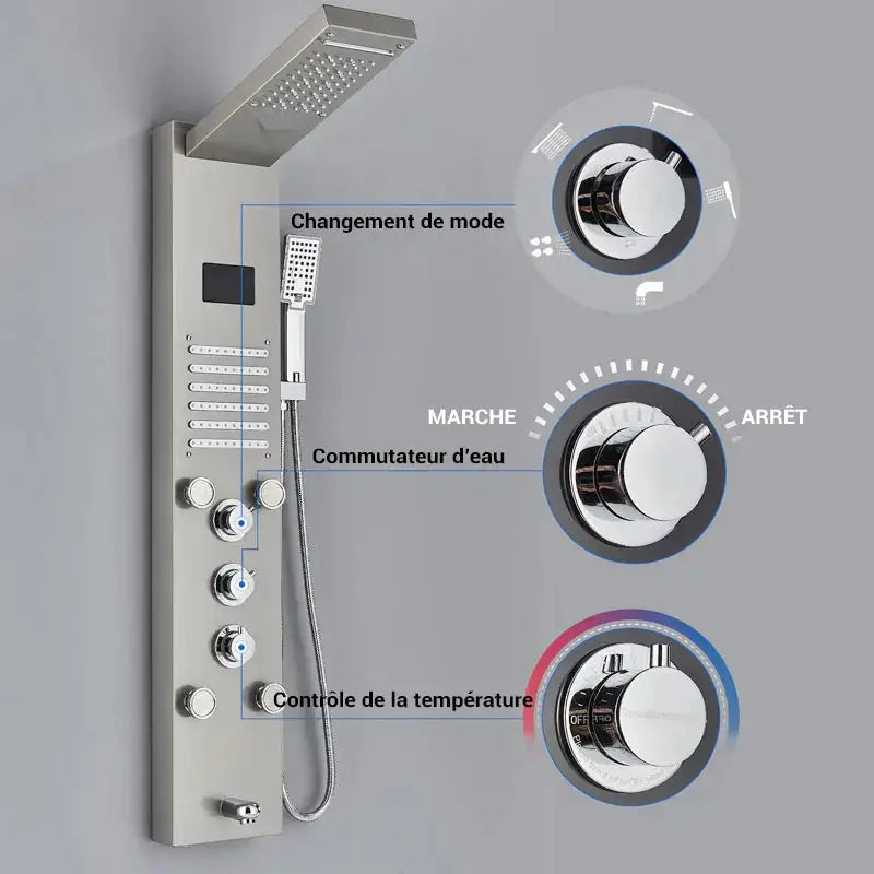 Colonne de douche hydromassante avec robinetterie