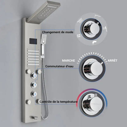 Colonne de douche hydromassante avec robinetterie