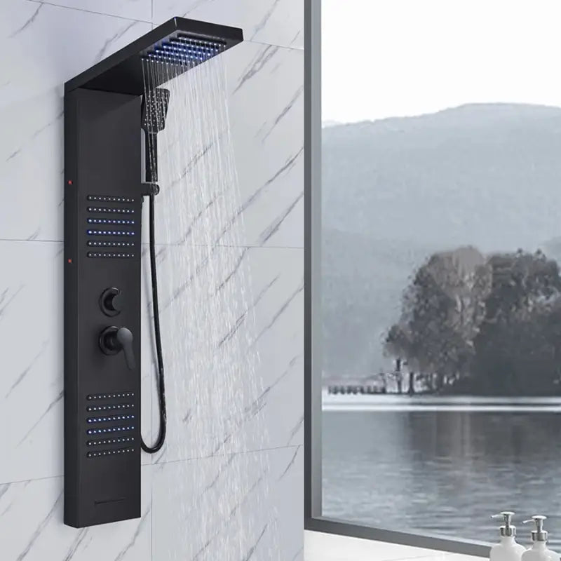 Colonne de douche hydromassante spa jets - Noir