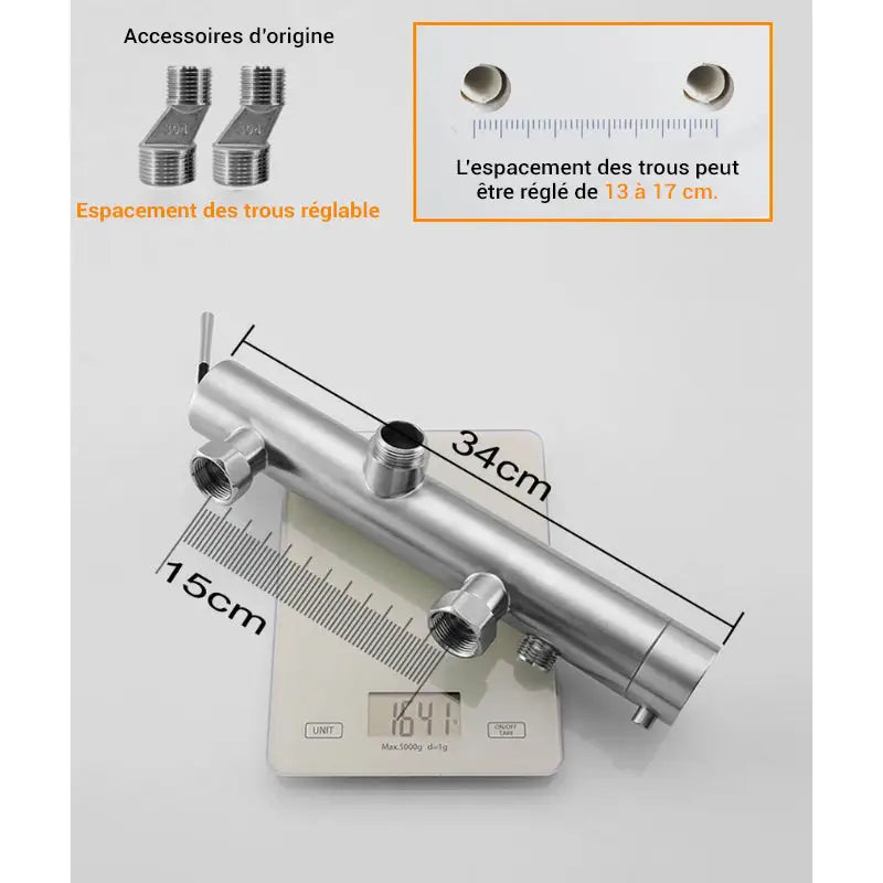 Colonne de douche en inox bec verseur - Argent