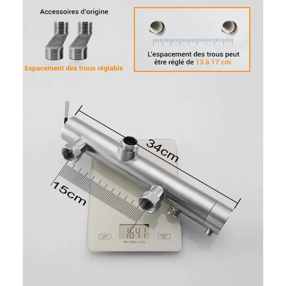 Colonne de douche en inox bec verseur - Argent