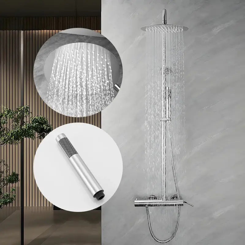 Colonne de douche en inox bec verseur - Argent