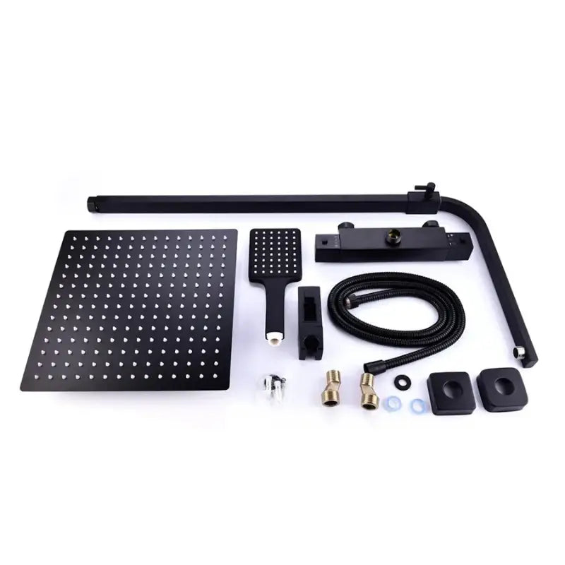 Colonne de douche en inox double pommeau - Noir