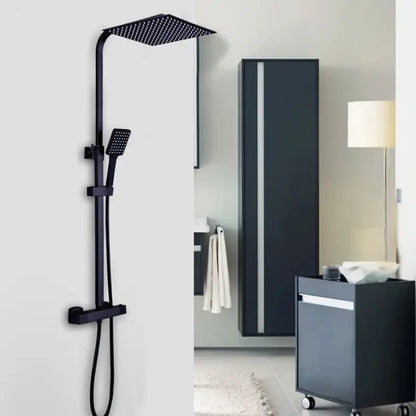 Colonne de douche en inox double pommeau - Noir