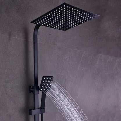 Colonne de douche en inox double pommeau - Noir