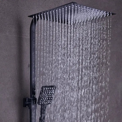 Colonne de douche en inox double pommeau - Noir