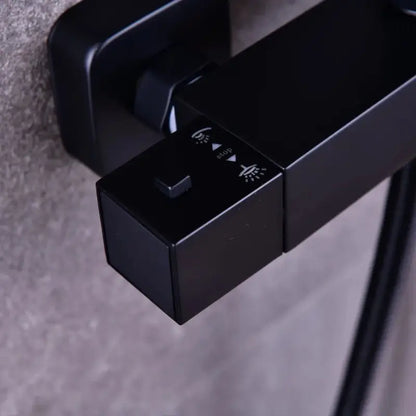 Colonne de douche en inox double pommeau - Noir