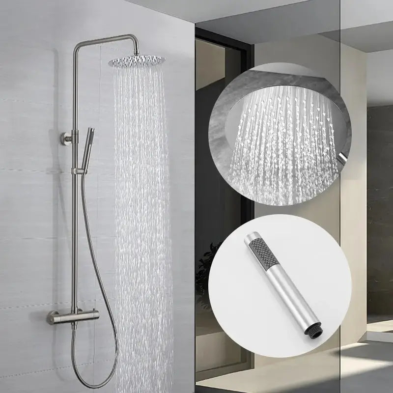 Colonne de douche inox tête ronde