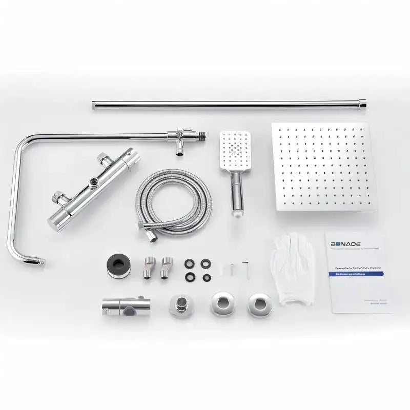 Colonne de douche en inox thermostatique - Argent