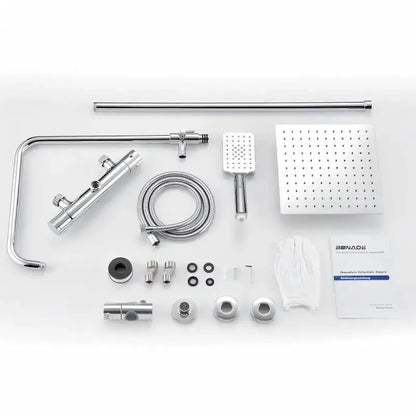 Colonne de douche en inox thermostatique - Argent