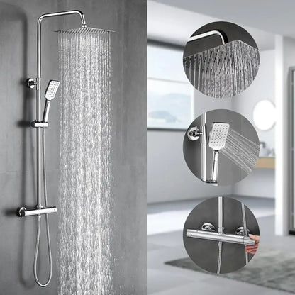 Colonne de douche en inox thermostatique - Argent
