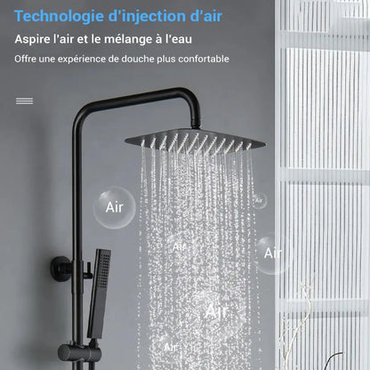 Colonne de douche avec mitigeur baignoire - Noir