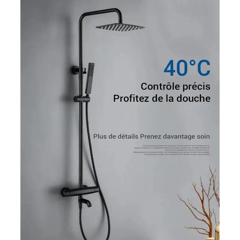 Colonne de douche avec mitigeur baignoire - Noir