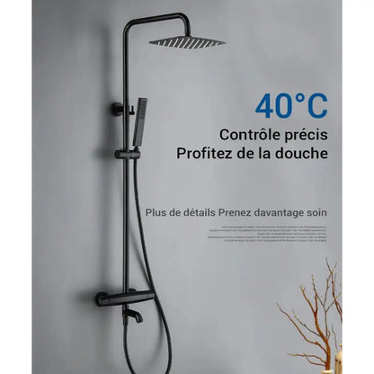 Colonne de douche avec mitigeur baignoire - Noir