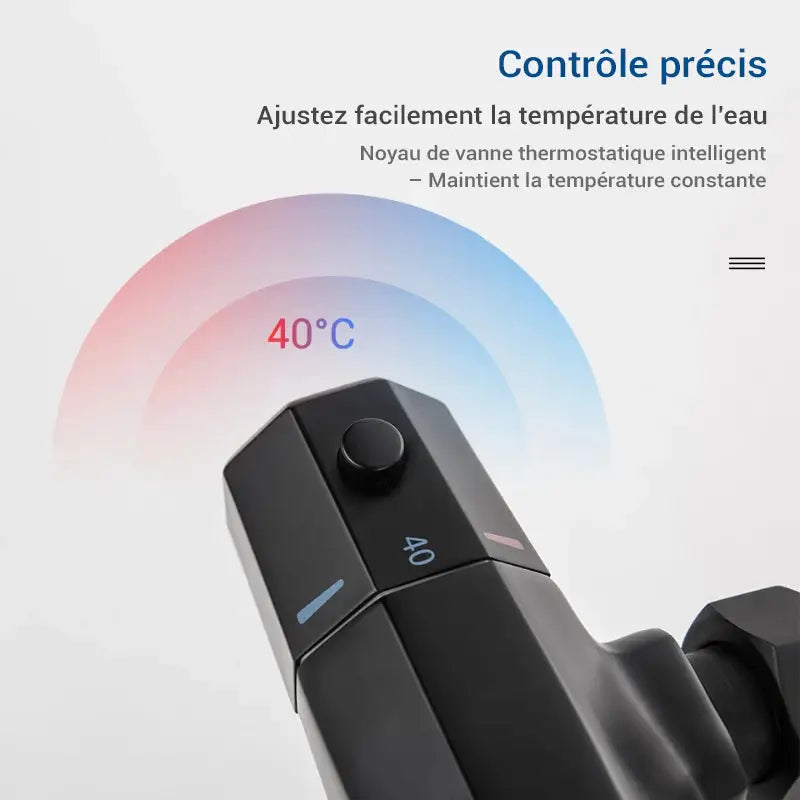 Colonne de douche avec mitigeur baignoire - Noir