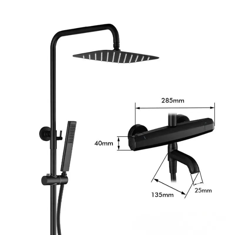Colonne de douche avec mitigeur baignoire - Noir