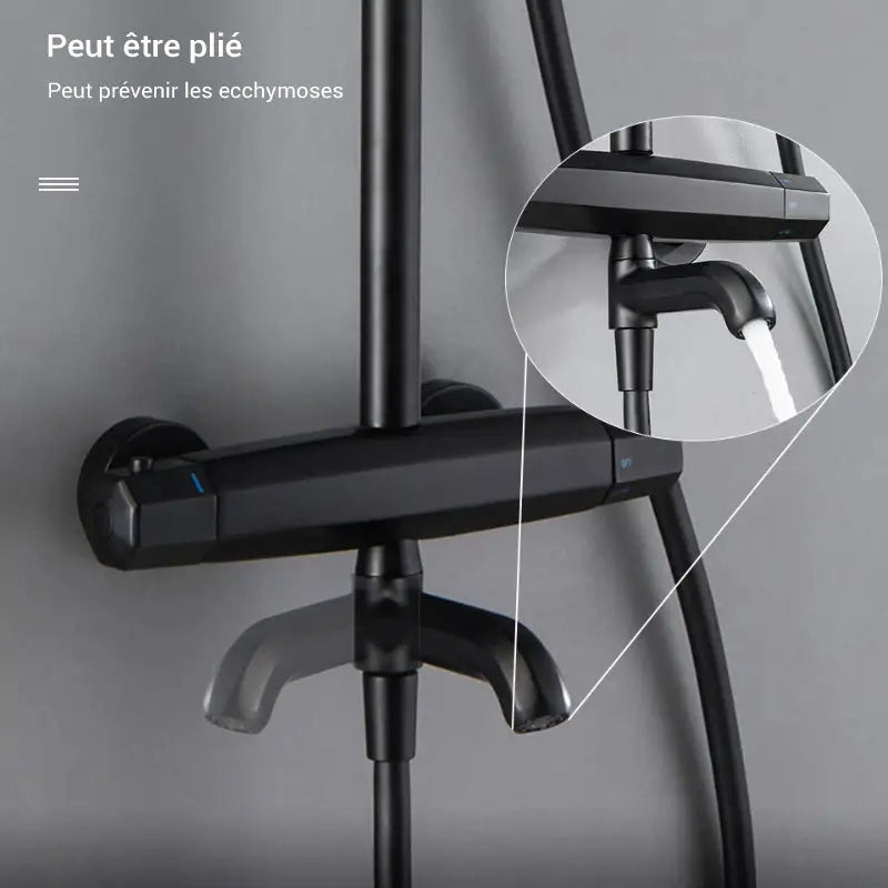 Colonne de douche avec mitigeur baignoire - Noir