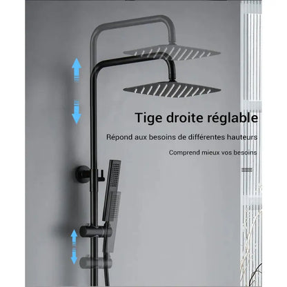 Colonne de douche avec mitigeur baignoire - Noir