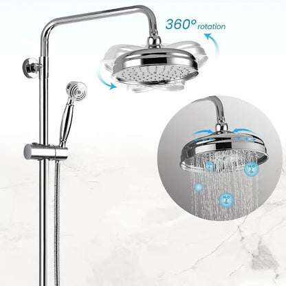 Colonne de douche avec mitigeur pour baignoire rétro - Chrome