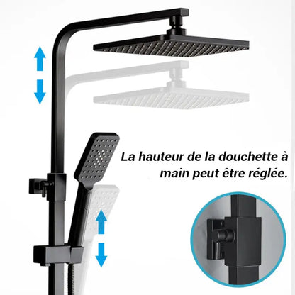 Colonne de douche noire avec écran LCD - Noir