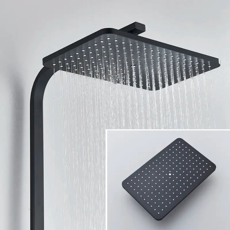 Colonne de douche noire avec écran LCD - Noir