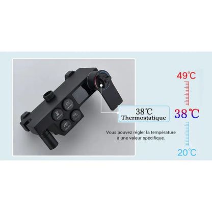 Colonne de douche noire avec écran LCD - Noir