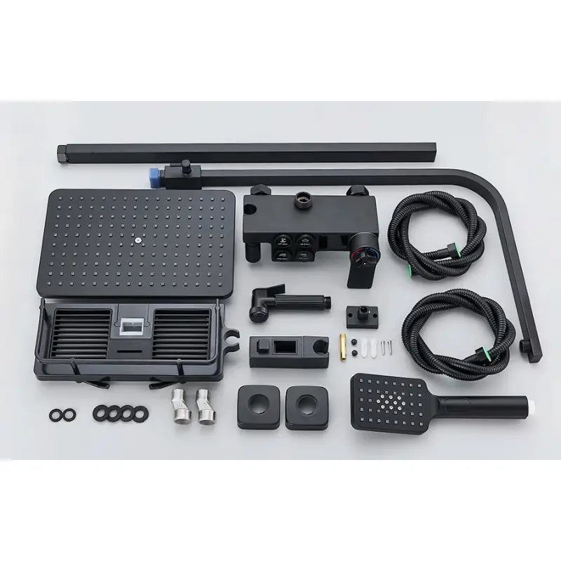 Colonne de douche noire avec écran LCD - Noir