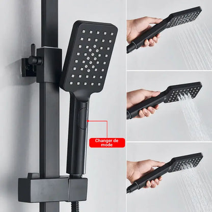 Colonne de douche noire avec écran LCD - Noir