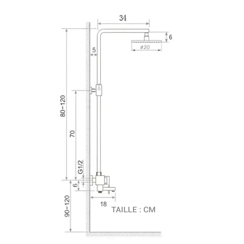 Colonne de douche noire mécanique