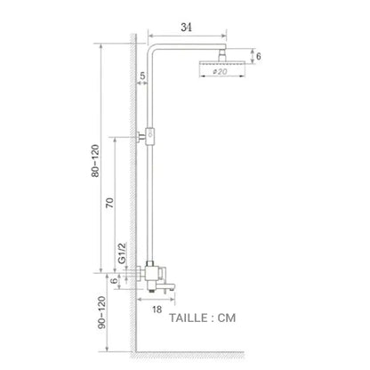 Colonne de douche noire mécanique